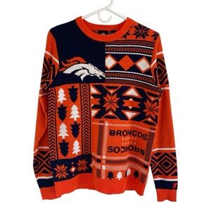 Denver Broncos NFL Festive Fan Sweater - NWOT - Men’s Small/Women’s M/L